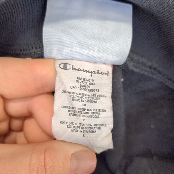 Champion Reverse Weave Mens Spell Out Jogger Pants S Black Wide Band Vintage - Picture 12 of 14